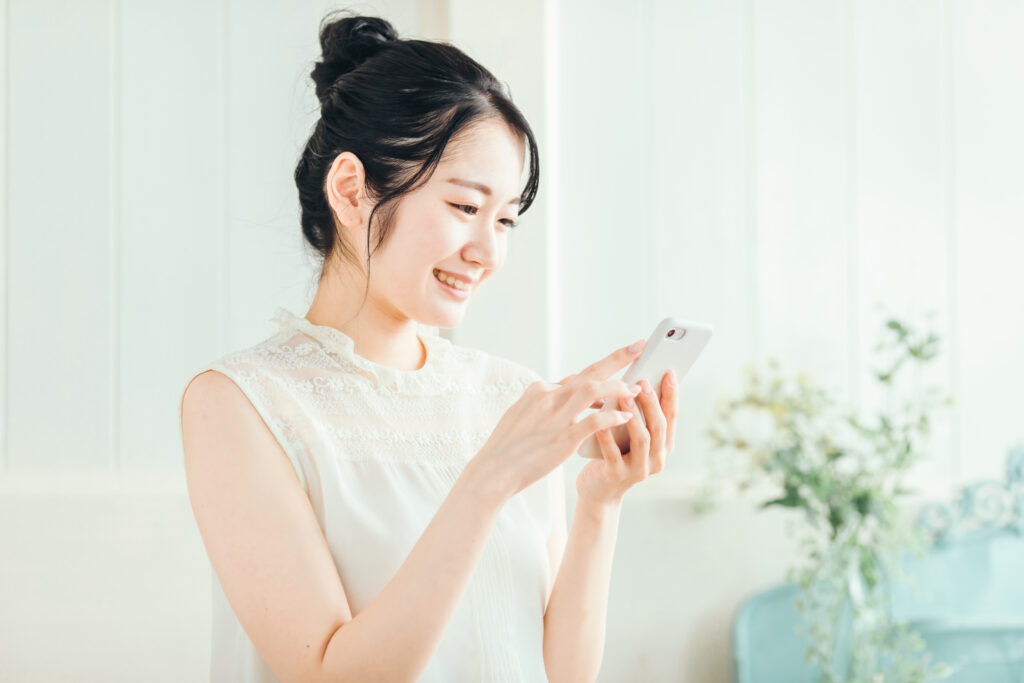 お申込みをしている女性